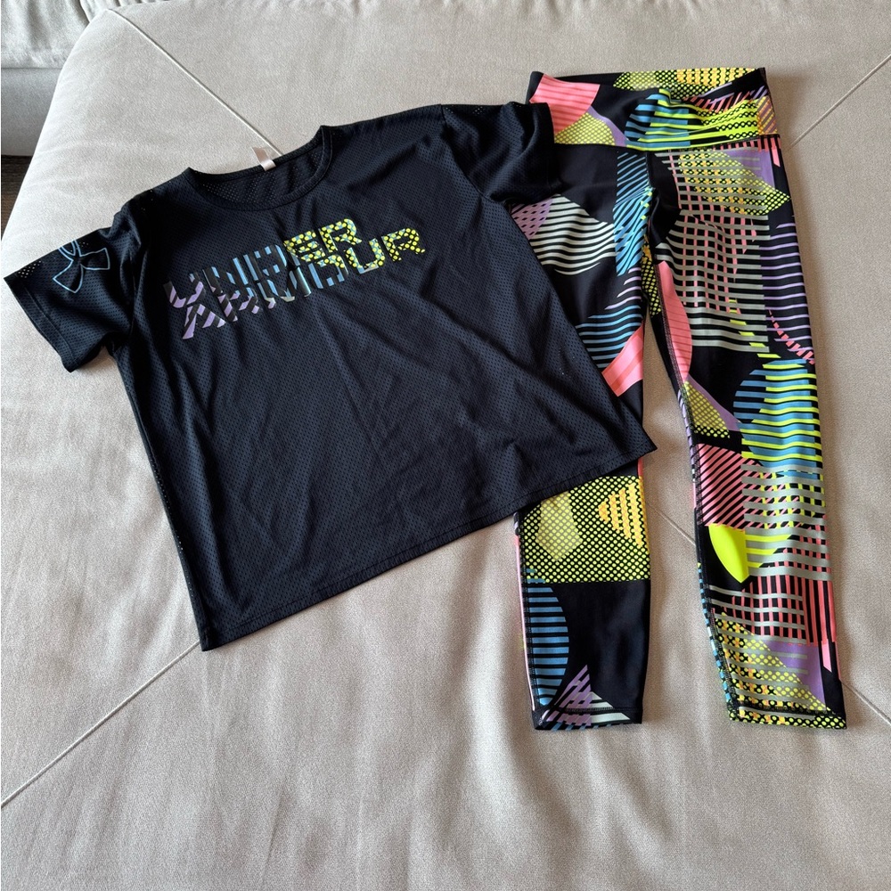 Under Armour Women’s Black and Multicolor Leggings Set